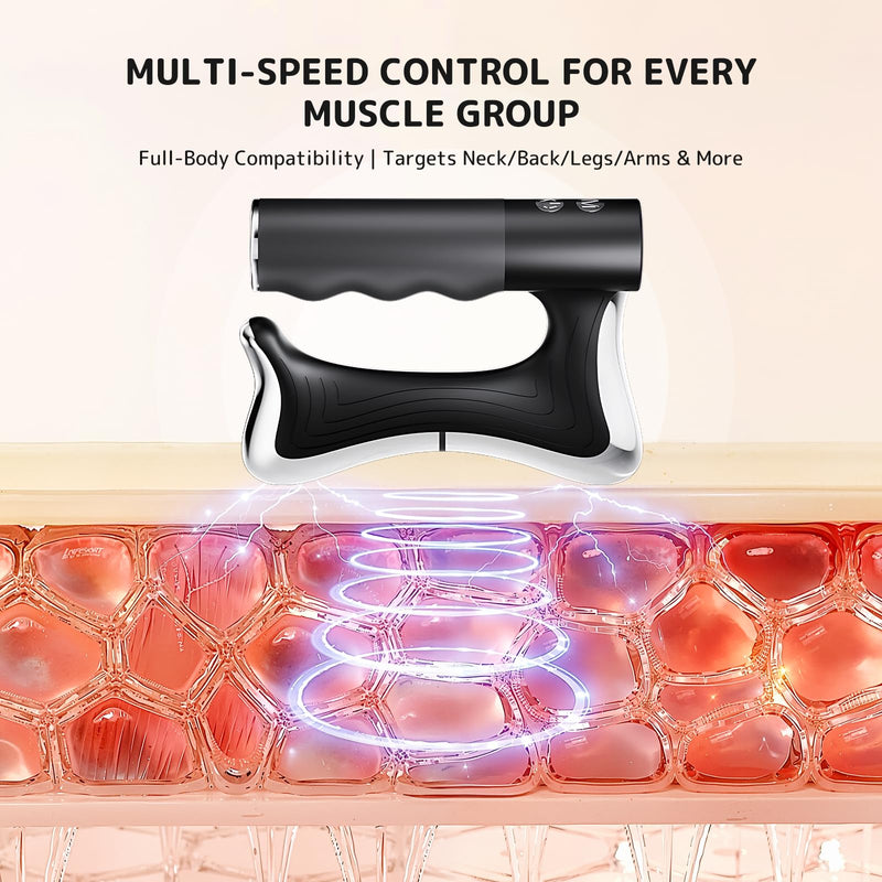 Heated Muscle Scraper 2026 New Upgrad v2 Pro with Vibration, Large Handle for Effortless Grip, Electric Gua Sha Muscle Scraper Tool Multifunctional Electric Fascia Knife Gifts for Family Black Heated