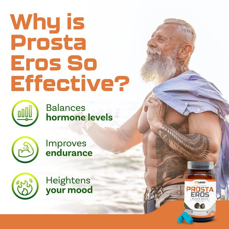 [Australia] - ProstaEros- Prostate Support Supplement - 7 Natural Ingredients - Black Maca, Saw Palmetto, Mashua, Cat's Claw, Gingseg, Black Nettle and Zinc Capsules 90 Count (Pack of 1) 90 Count (Pack of 1) 