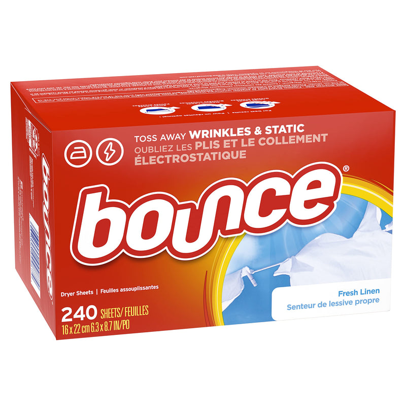 [Australia] - Bounce Dryer Sheets Laundry Fabric Softener, Fresh Linen Scent, 240 Count 240 Count (Pack of 1) 