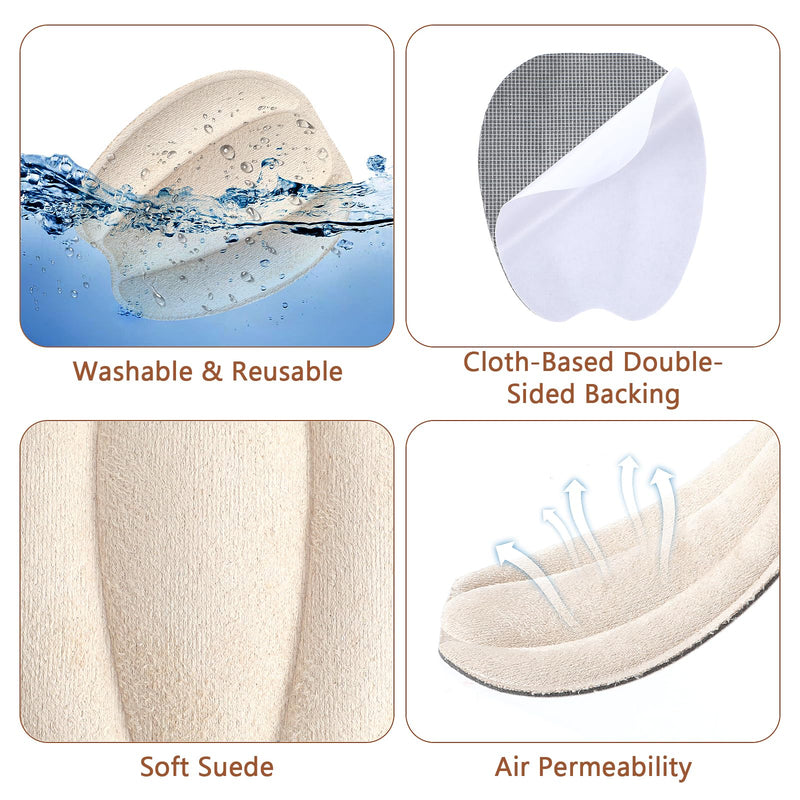 [Australia] - Oruola 2 pairs of non-slip tongue pads for loose shoes, heel pads, tongue pads for shoes, non-slip tongue cushion insert for loose shoes, men and women, shoe heel pads (beige) 