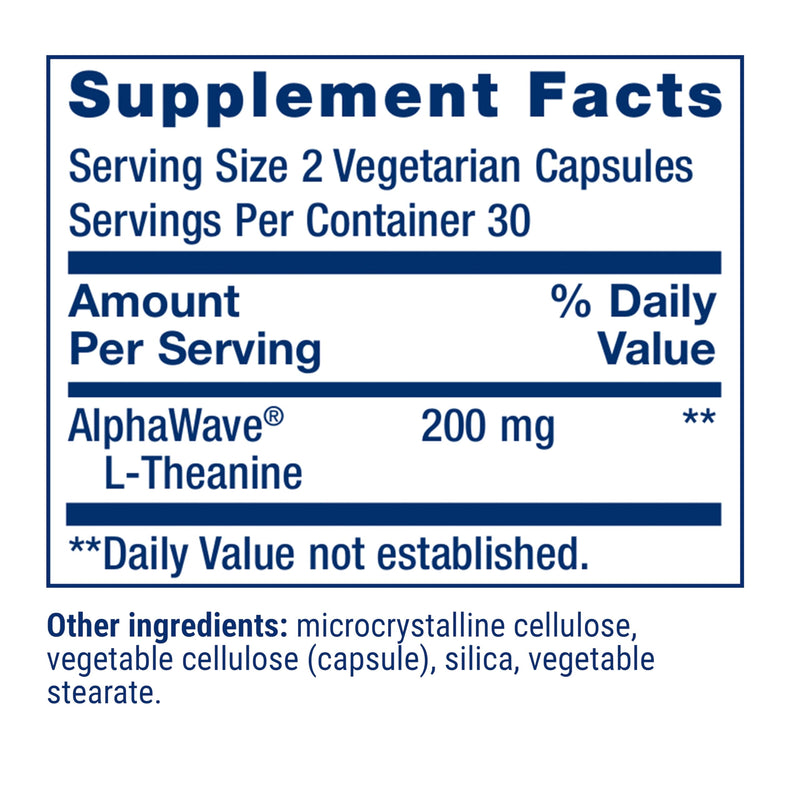 Life Extension L-Theanine, Amino Acid theanine, Calm, Relaxation, Mood, Gluten-Free, Non-GMO, Vegetarian, 200 mg, 60 Capsules | Amino Acid Theanine for Calm, Relaxation & Mood, Gluten-Free, Non-GMO & Vegetarian, 100 mg, 60 Capsules 60 Count (Pack of 1)