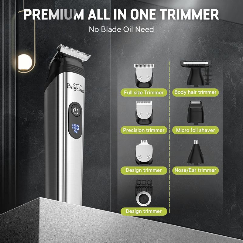 [Australia] - Brightup Beard Trimmer Men, Beard Trimmer for Men, IPX7 Waterproof Hair Clipper Hair Trimmer for Beard, Head, Body, Groin and Face, Electric Shaver 