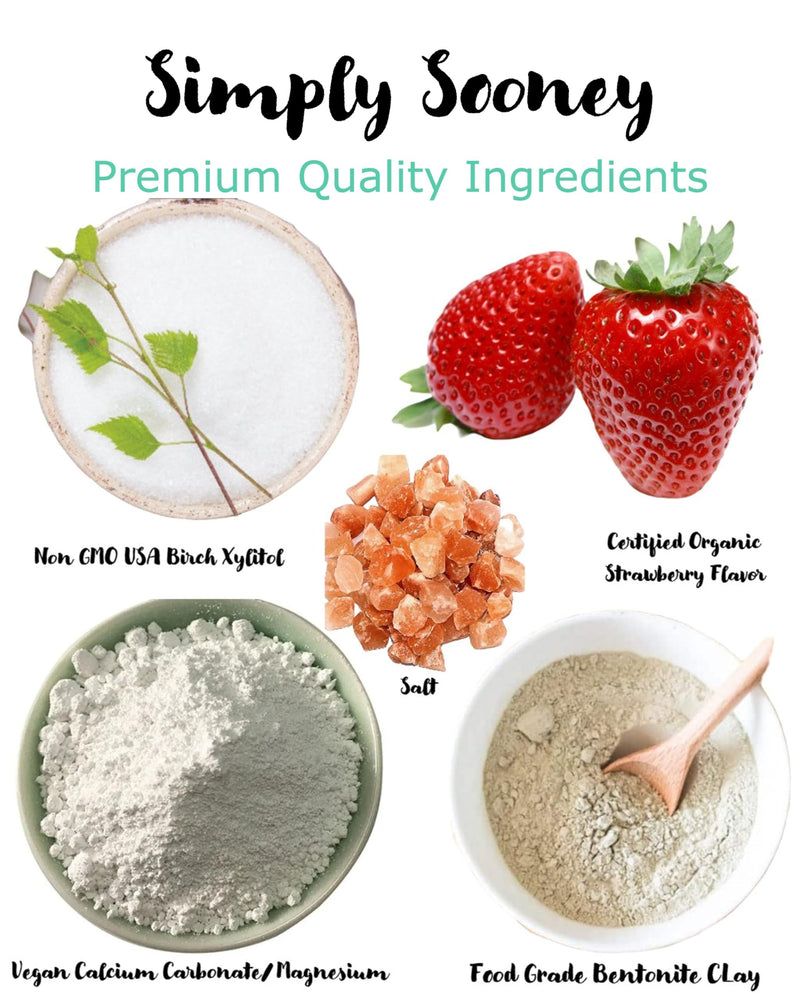 [Australia] - Simply Sooney Remineralizing Vegan Mineral Toothpaste Powder I Strawberry Nano-hydroxyapatite Formula for Kids and Adults I Natural Whitening I Stronger Teeth 1.5oz (1.5 oz jar) 