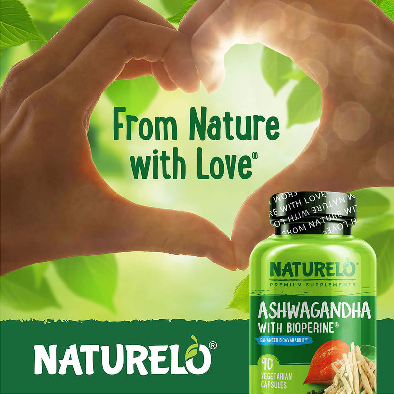 [Australia] - NATURELO Ashwagandha Organic Root Powder - Natural Herbs Supplement for Fatigue, Stress Relief, Mood Enhancer - with Black Pepper Extract - 90 Vegan Capsules Unflavored 90 Count (Pack of 1) 