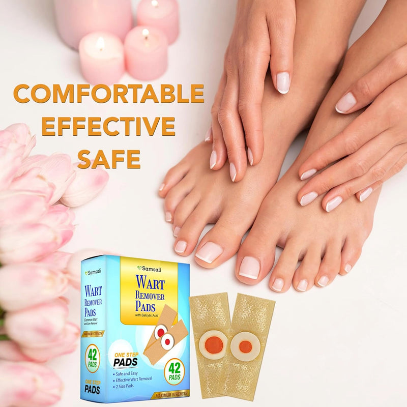[Australia] - Wart Corn Remover Pads for Feet: 42 Pack 40% Salicylic Acid Extra Strength Bandages for Plantar Warts Corns Small Callus on Feet Hands Toes - Safe Effective Treatment for Adults Teens Blue (42 Pads) 42 Pads 