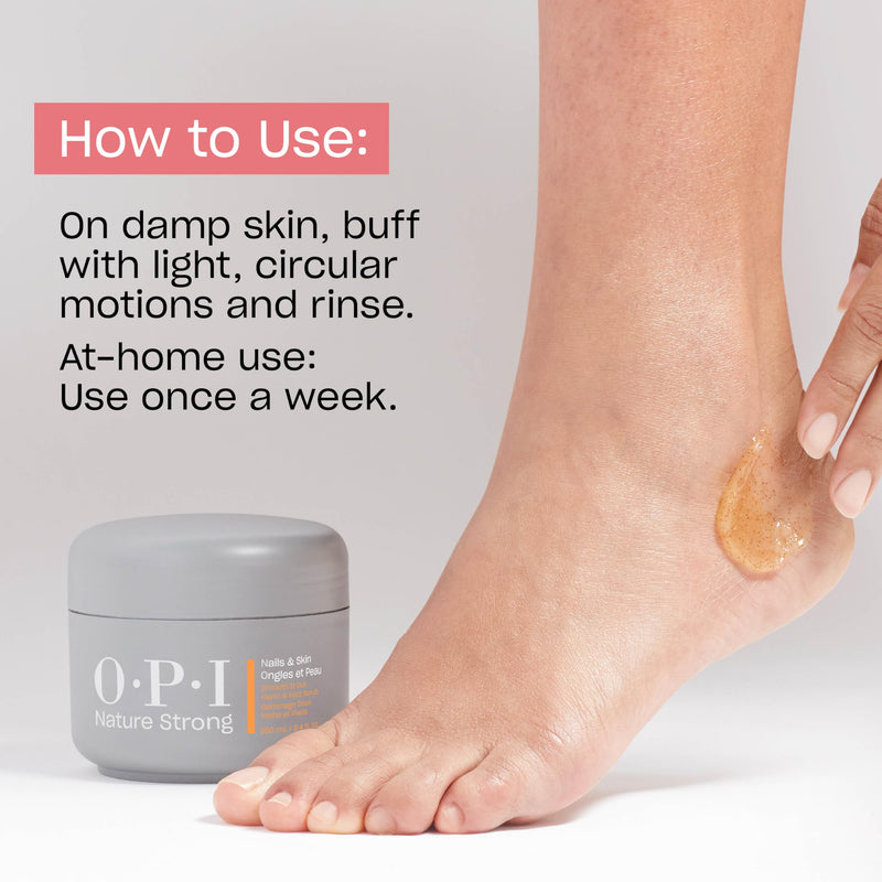 [Australia] - OPI Nature Strong Nails & Skin – Moisturizing Cuticle Care & Removal Treatments | Hydrating for Dry Cuticles, Nails and Skin | Enriched with Skin-Smoothing Emollients & Natural Ingredients | Vegan Hand & Foot Scrub 