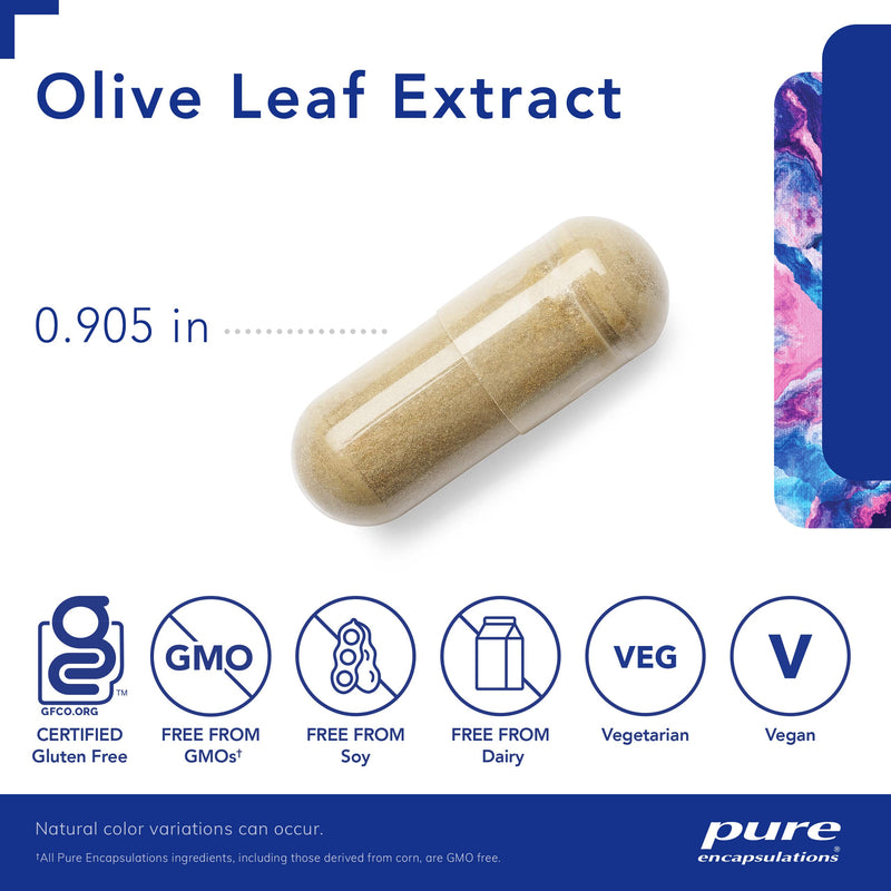[Australia] - Pure Encapsulations Olive Leaf Extract | Hypoallergenic Supplement Supports Immune System and Healthy Intestinal Environment | 60 Capsules 60 Count (Pack of 1) 