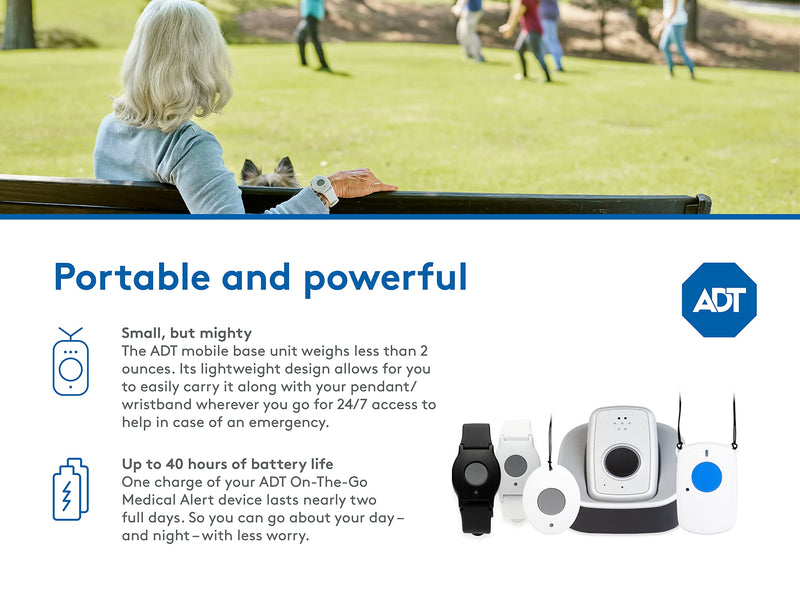 [Australia] - ADT - On-The-Go Mobile Medical Alert System for Seniors - GPS Capabilities, Included Waterproof Wearable Panic Button, 24/7 U.S. Based Monitoring (Neck Pendant) Neck Pendant 