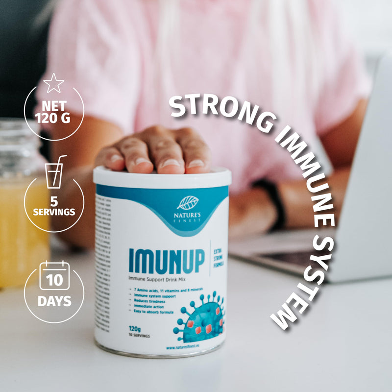 Nature's Finest by Nutrisslim ImunUp Multi-Nutrient Powder with 7 Amino Acids, 11 Vitamins and 8 Minerals for Immune Support, Orange Flavour, 120g