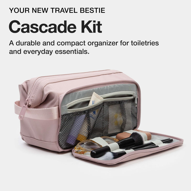 Cascade Dopp Kit, 5L, Blush | Weatherproof Dopp Kit Travel Organizer Bag, Wireframe Top For Easy Access, Interior Organization Pockets