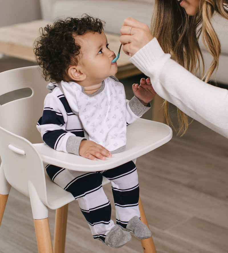 [Australia] - Burts Bees Baby Unisex-Child Pull On Bibs 4-Pack Heather Grey Prints 