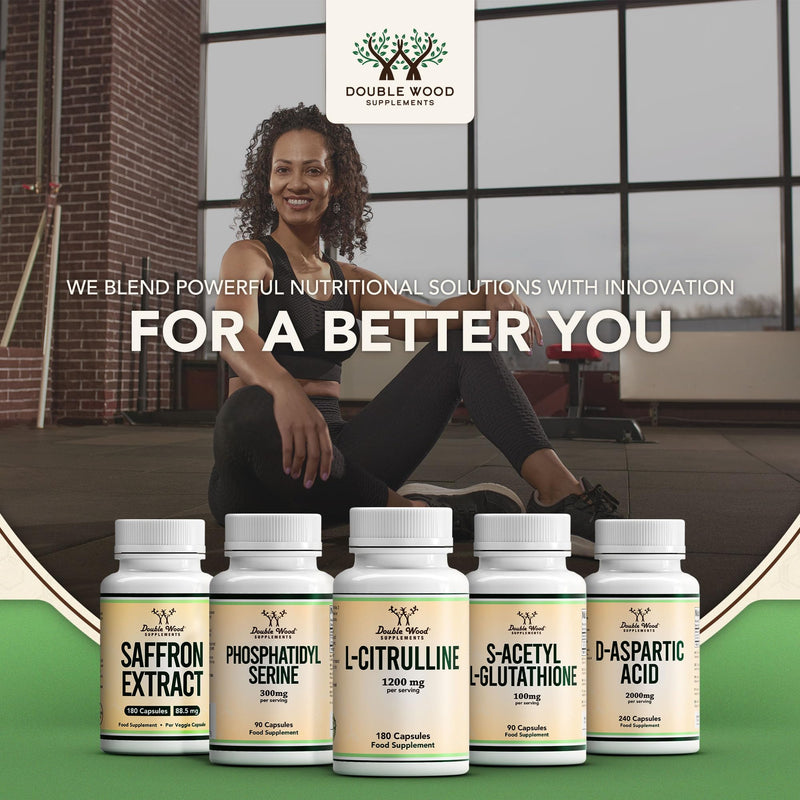 [Australia] - Double Wood L-Citrulline | 180 Citrulline Capsules – 1200 mg L Citrulline per serving | Dietary supplements with nitric oxide | GMO and gluten free (180 capsules) 180 pieces (pack of 1) 