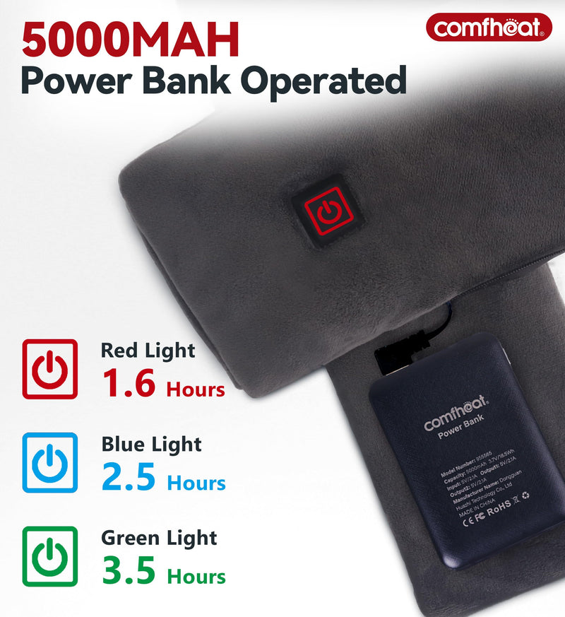 [Australia] - comfheat USB Heated Scarf with 5000 mAh Battery Rechargeable, Portable Neck Heating Pad Wrap for Pain Relief, Thermal Hot Compress Neck Heat Therapy for Muscle Soreness Stiffness 