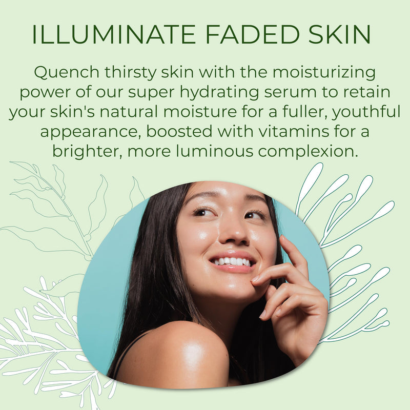 Sea-el Hyaluronic Acid & Vitamin C Facial Serum Drops Firming Hydration & Glow Anti Aging Face Moisturizer - Daily Wrinkle Diminishing Skin Care for Women & Men, Vegan - 1 Fl Oz