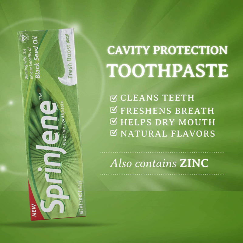 [Australia] - SprinJene Original Fresh Boost | Cavity Protection Toothpaste with Fluoride for Fresh Breath & Healthy Teeth | 4 Pack 5 Fl Oz (Pack of 4) 