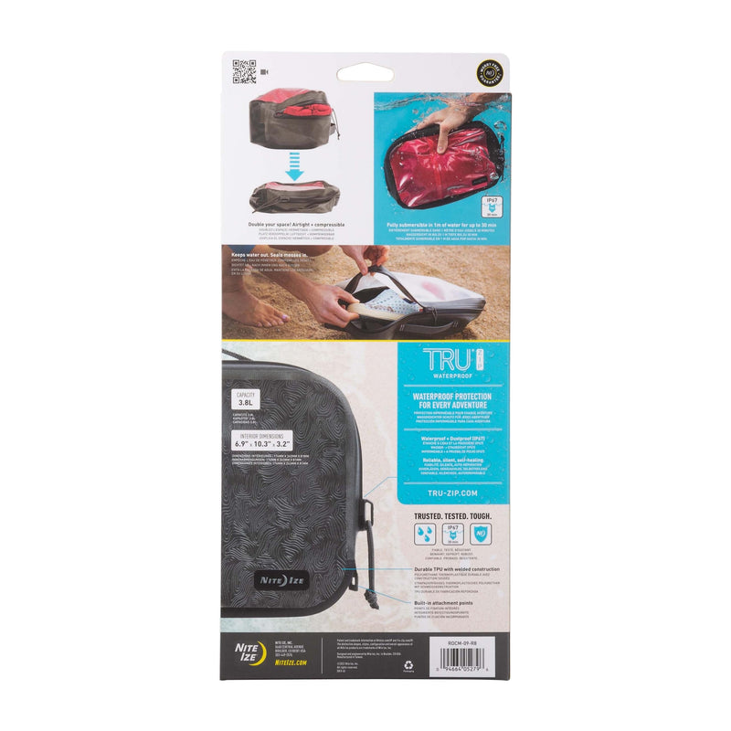 Nite Ize RunOff Waterproof Packing Cube - Waterproof Packing Cube for Travel - Dry Travel Bag with Compression - Charcoal, Medium Medium (Pack of 1)