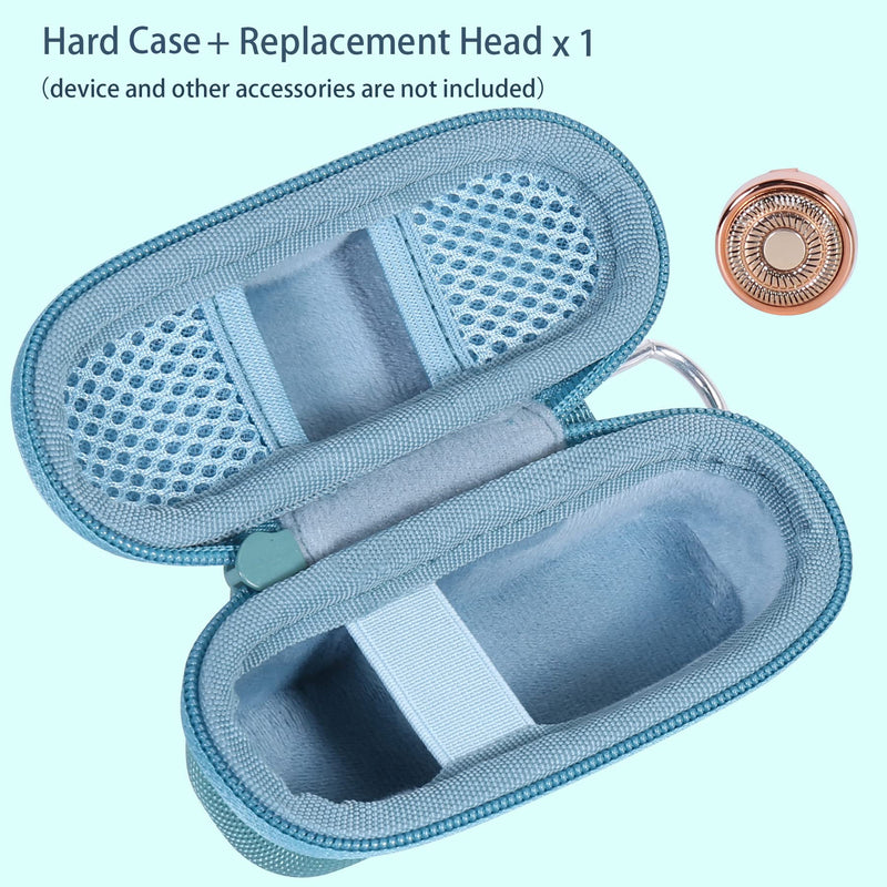 co2CREA Hard Case and Replacement Head Compatible with Finishing Touch Flawless Facial Hair Remover Electric Face Razor Women (Parisian Blue Case + Replacement Head) Parisian Blue Case