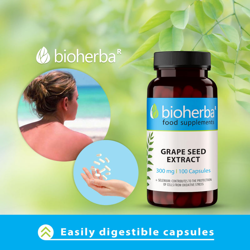 Grape Seed Extract Capsules 300mg - High Strength with OPC and Selenium - 100 Capsules 100 pcs