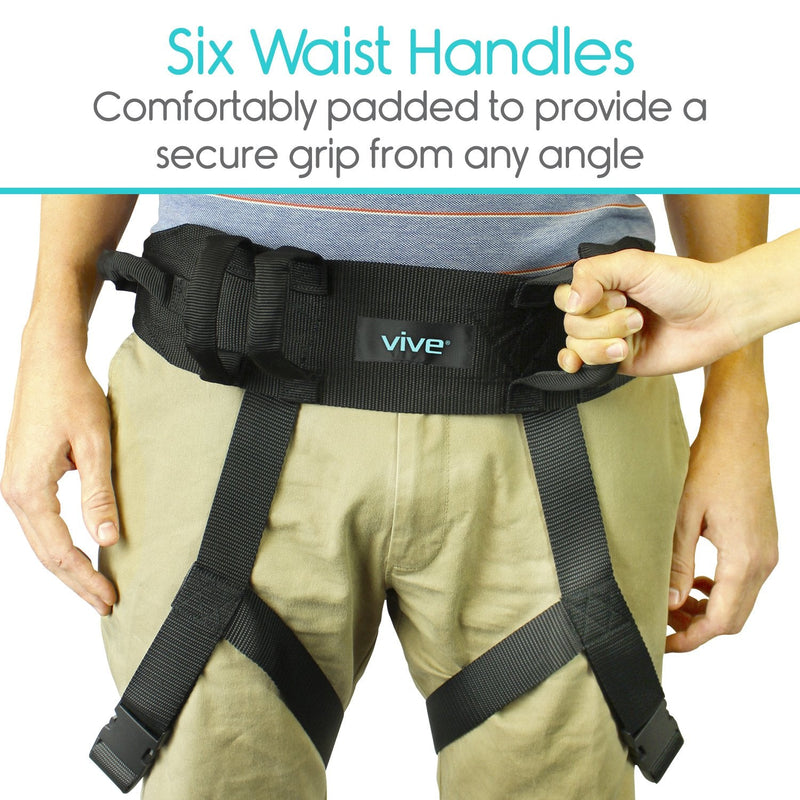 [Australia] - Vive Transfer Belt with Leg Loops - Medical Nursing Safety Gait Assist Device - Bariatrics, Pediatric, Elderly, Occupational and Physical Therapy - Long Strap and Quick Release Metal Buckle - 52 Inch Transfer Belt with Loops 