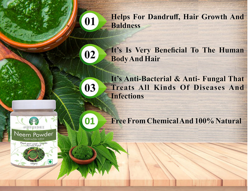 [Australia] - Neem Leaf Powder 100 Gm | Azadirachta Indica | Wild Crafted Neem Leaf Powder | Very Bitter Neem Supplement for Skin Hair and Detox | Non GMO, Gluten Free, Vegan 