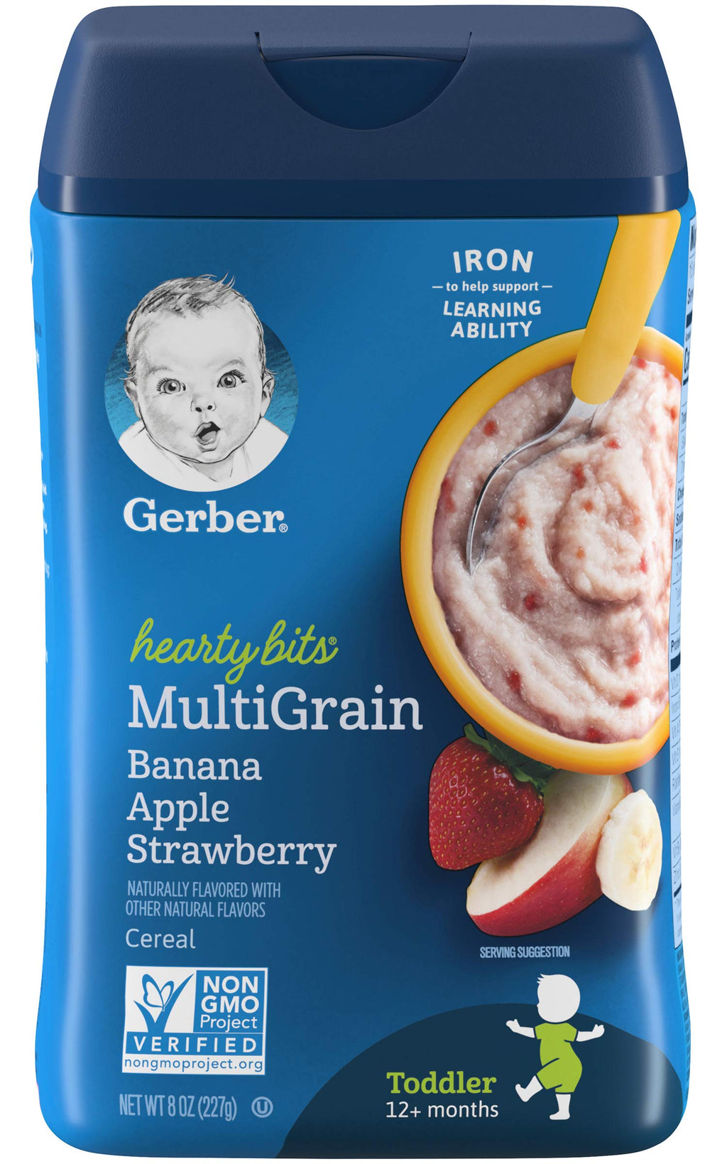 Gerber Baby Cereal Hearty Bits Multigrain Cereal Banana Apple Strawberry, 8 Ounce 8 Ounce (Pack of 1)