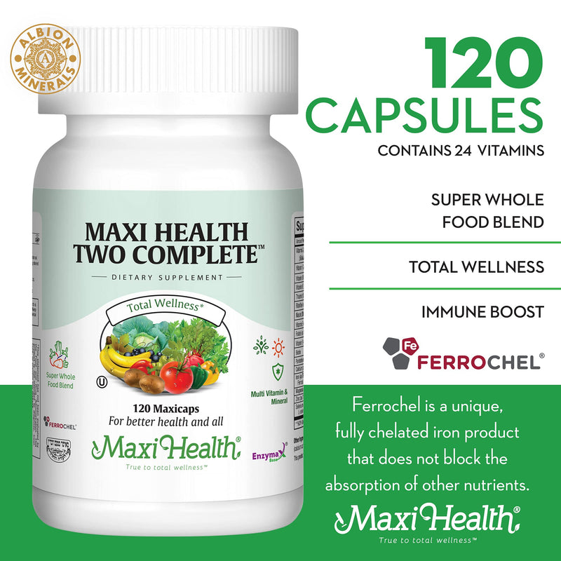 Maxi Health® Multivitamin for Men & Women (120 Capsules) | Kosher | Complete Daily Vitamins & Minerals | Energy, Immune Function & Overall Wellness | Vegan | Doctor Formulated 120 Count (Pack of 1)