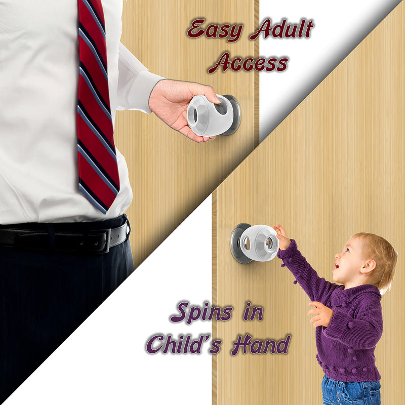 [Australia] - Door Knob Safety Cover for Kids - 5 Pack - Baby Proof Door Knob Covers - Door Locks for Kids Safety Child Proof - White 