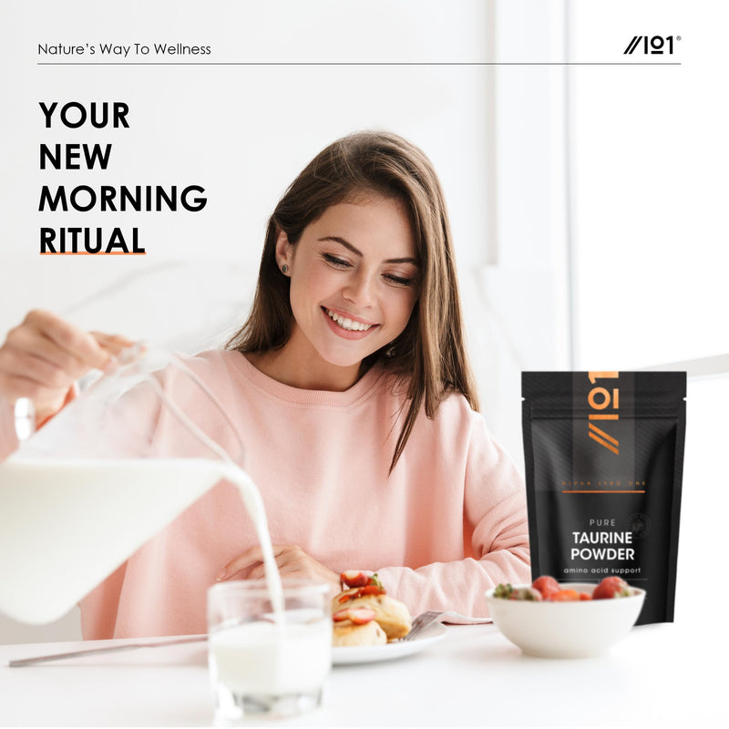 Taurine Powder 500g – Pure Fermented L-Taurine Amino Acid – Resealable and Recyclable Pouch by Alpha01