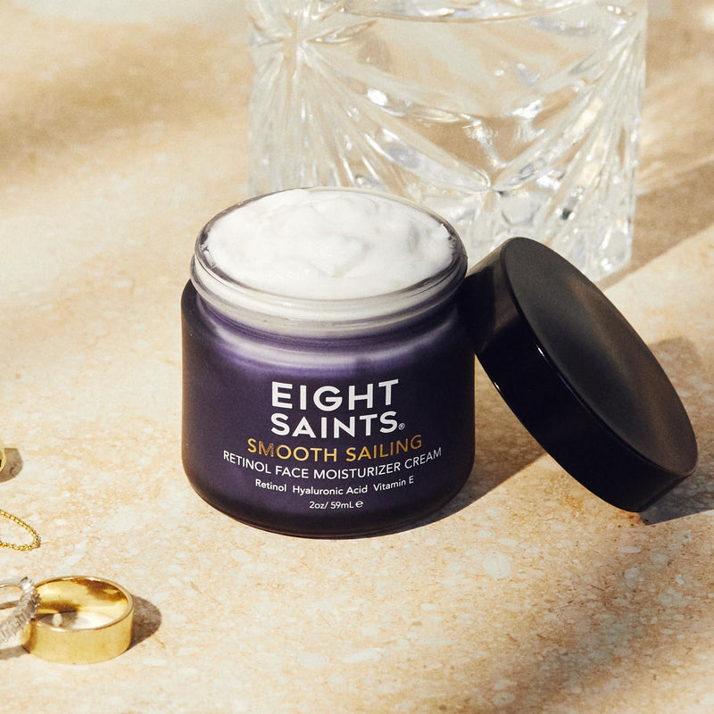 Eight Saints Retinol Facial Moisturizer Cream, For Firming Face, Neck & Eye Wrinkles and Lines, Deep Hydrating Lotion, Fragrance-Free, with Retinol, Hyaluronic Acid, and Vitamin E, 2 Ounces 2 Ounce (Pack of 1)