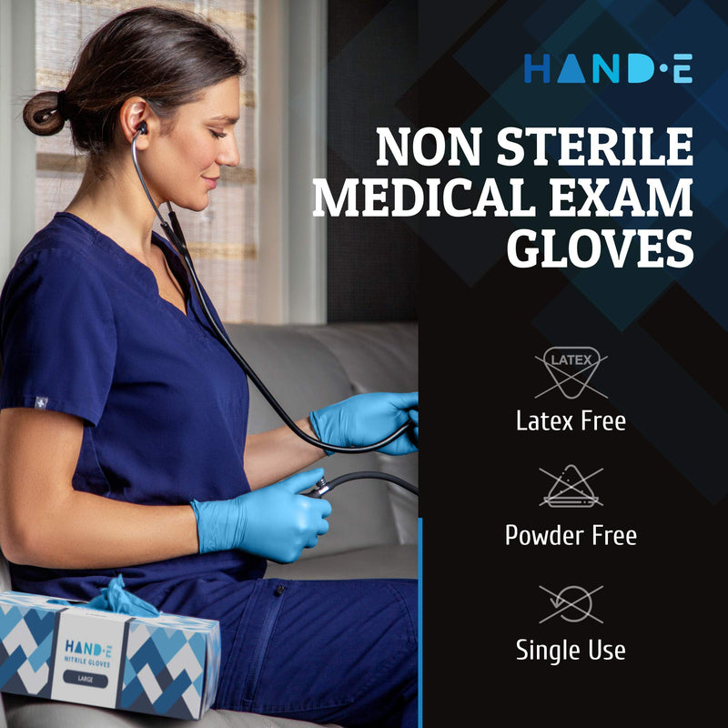 [Australia] - Blue Nitrile Disposable Gloves Medium | 100-Pack | Latex-Free for Medical, Surgical, Cleaning, Food Prep, Cooking, Tattoo, Hair Dye, Mechanics Non-Rubber Non-Plastic 