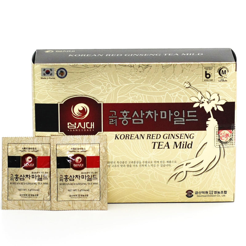 [Australia] - SAMSIDAE Korean Panax Red Ginseng Instant Tea, Box of 50 Sachets, Improves Blood Circulation, Intellectual Performances and Memory, stimulates Energy 50 Count (Pack of 1) 