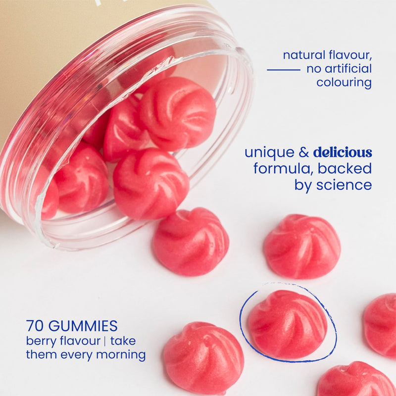Jelly Pills® 180 mg Magnesium Citrate and Vitamin B6-70 Berry Flavoured Vegan Gummies - No Added sugars - Reduces Tiredness and Fatigue