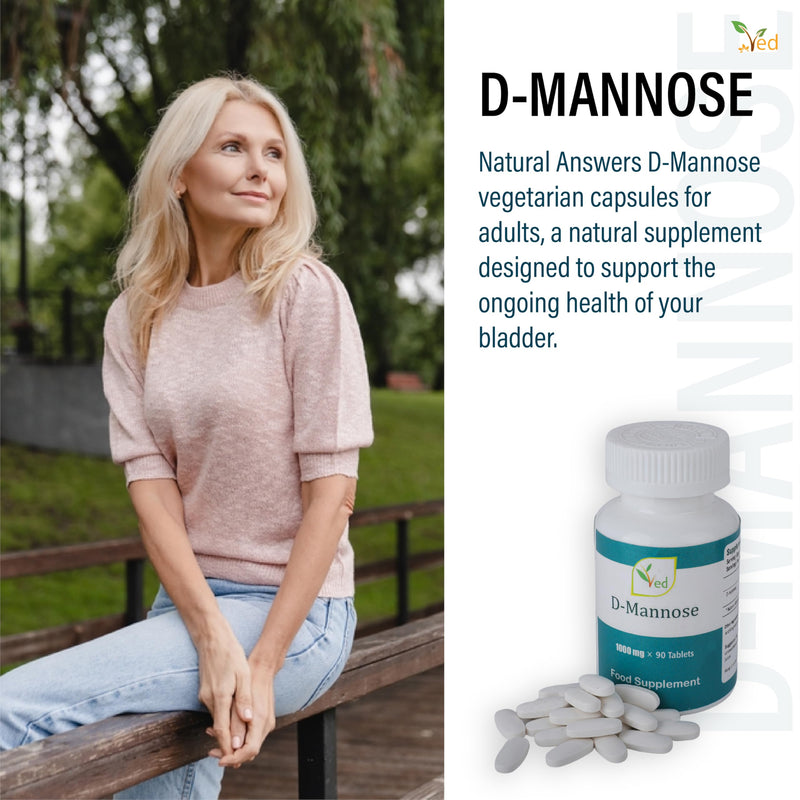VED D Mannose 1000mg Tablets – Urinary Tract & Bladder Support – 90 Vegan Tablets – Food Supplement for Women & Men
