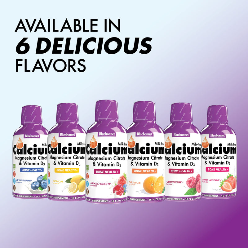 [Australia] - Bluebonnet Nutrition Liquid Calcium Citrate, Magnesium, Vitamin D3, Bone Health, Gluten Free, Soy Free, Milk Free, Kosher, 16 fl oz, 32 Servings, Mixed Berry Flavor 16 Fl Oz (Pack of 1) 