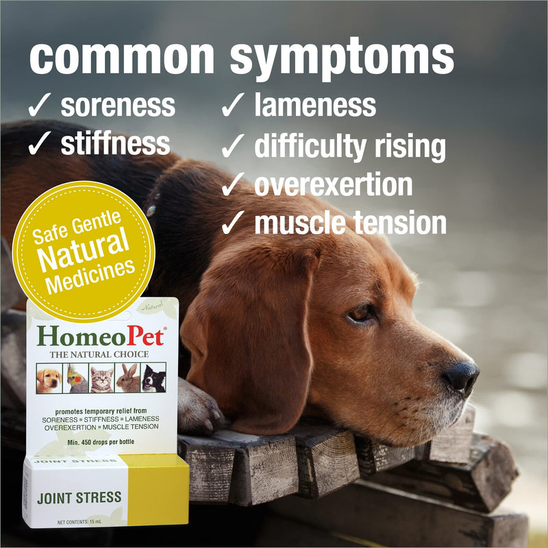 HomeoPet Joint Stress, Joint Support for Dogs and Cats, Liquid Pet Meds to Support Healthy Joint Movement, 15 Milliliters - PawsPlanet Australia