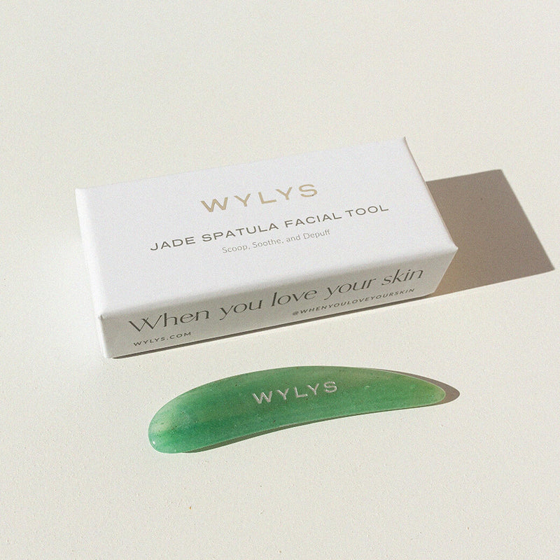 Spatula Facial Tool – 100% Natural Stone Dual-Purpose Skincare Tool | Gua Sha for Face Massage & Circulation | Spatula for Creams & Balms | Perfect for Gifting (Jade) Jade