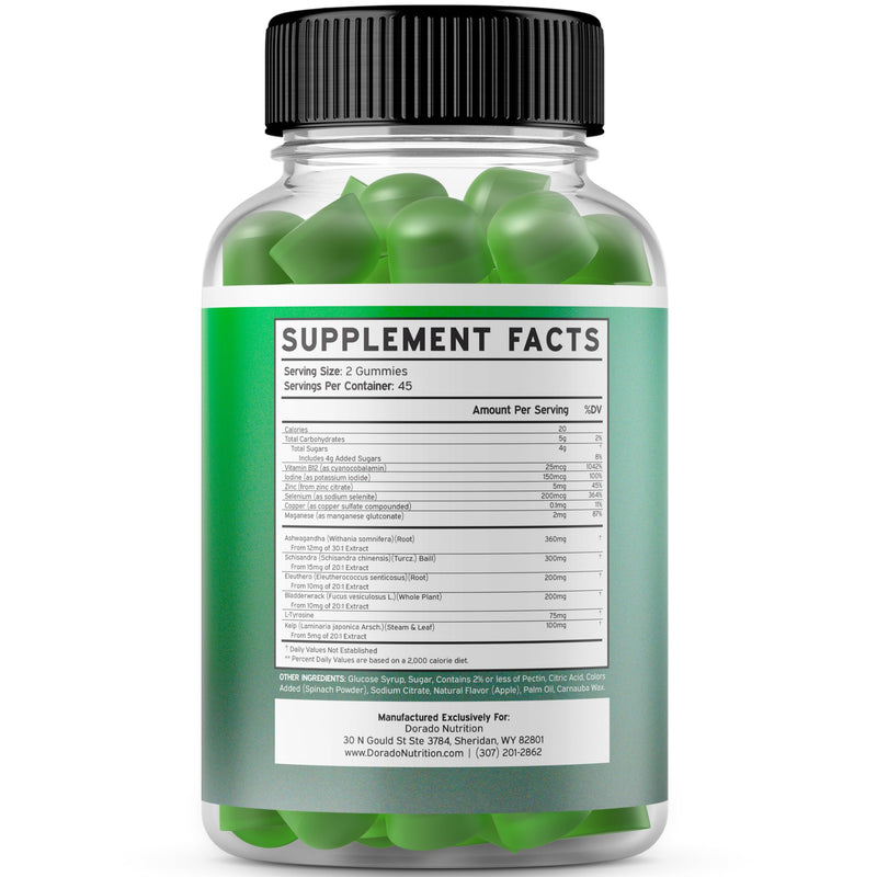 [Australia] - Thyroid Support For Women & Men (90 Gummies) Ashwaganda, Iodine, Bladderwrack, Kelp, & Schisandra - Thyroid Support Supplement - Delicious Flavor - Non-GMO, Vegan, Gluten-Free - (90 Thyroid Gummies) 