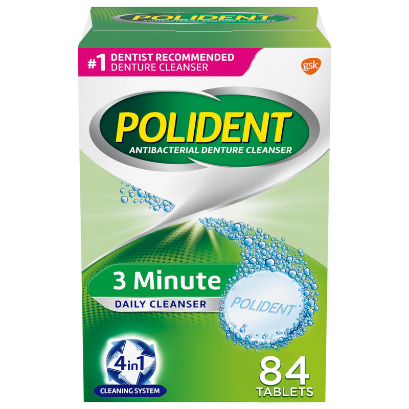 [Australia] - Polident 3 Minute Denture Cleanser Tablets - 84 Count 84 Count (Pack of 1) 