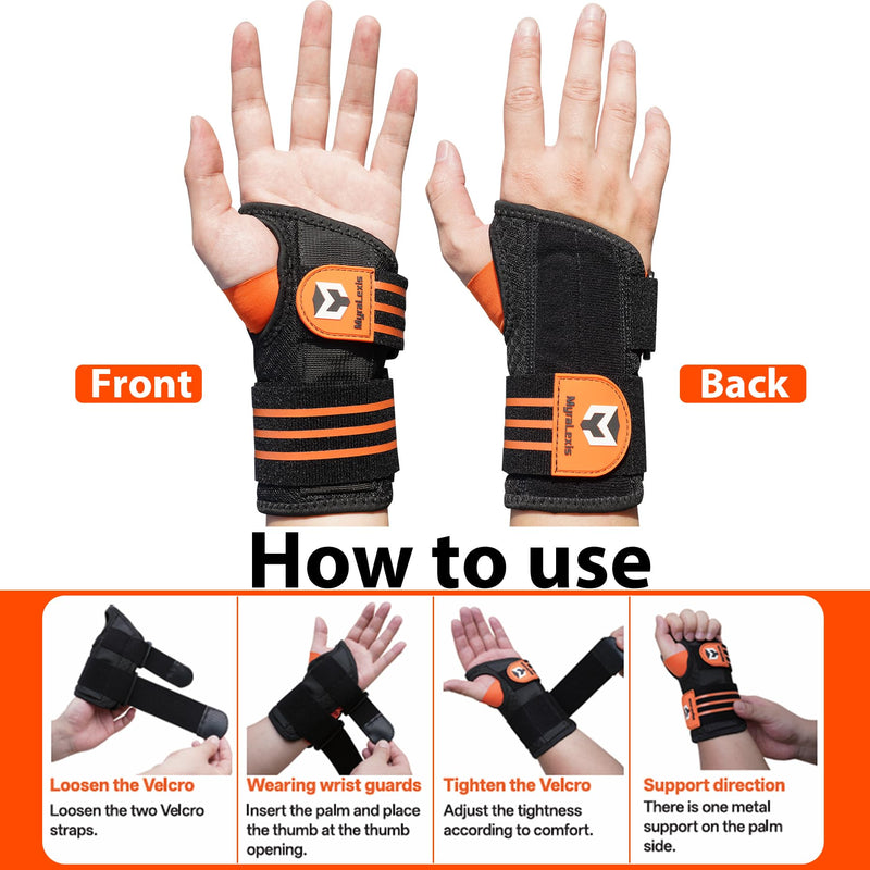 2 Pack Carpal Tunnel Wrist Brace [2025 Upgraded Adjustable Straps & Elastic Thumb Hole] Soft Breathable Night Support Wrist Brace for Pain Relief Tendonitis, Sprain, Arthritis - Left & Right (Size:S) Small（5-6"）