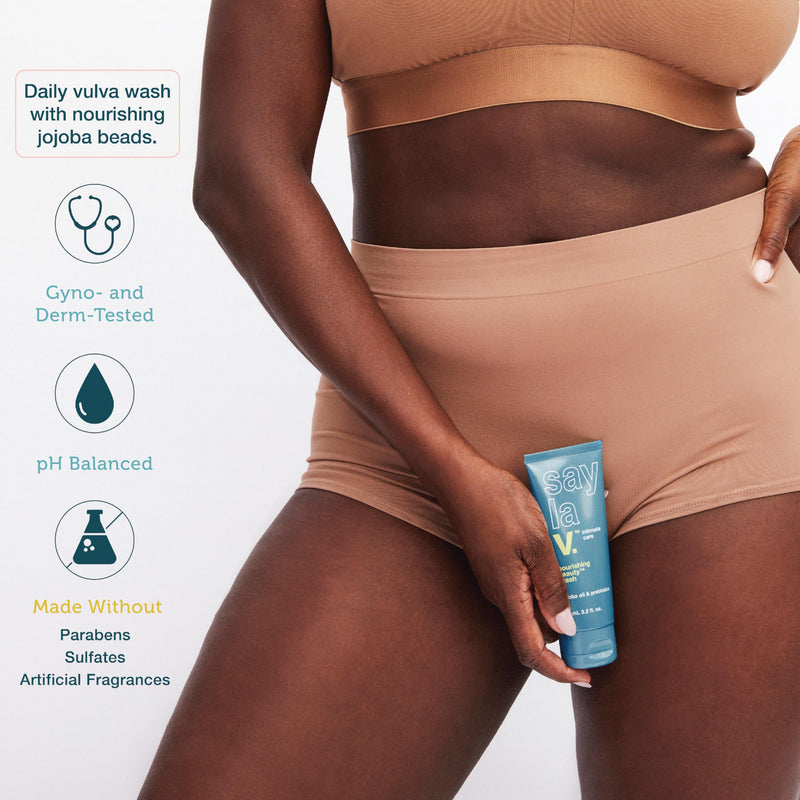 [Australia] - SAY LA V. Nourishing Veauty Feminine Wash, Intimate Vulva Hygiene with Prebiotics, Jojoba, Vitamin E, pH Balanced, Fragrance-Free, Gyno & Derm Tested, 3.4 Fl Oz 