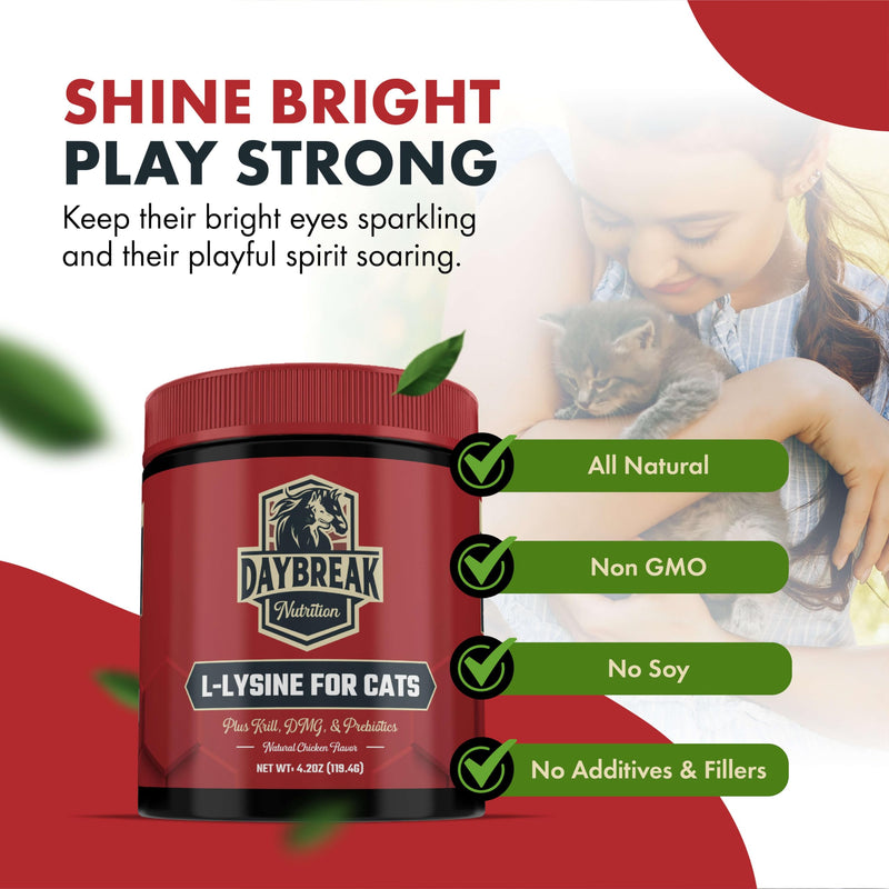 [Australia] - L-Lysine for Cats and Kittens - 900 mg L Lysine Powder for Cats for Immunity & Respiratory Support - Cat Supplement with L-Lysine, Prebiotics, Krill, & DMG for Immune System, Eye Health & Sneezing 