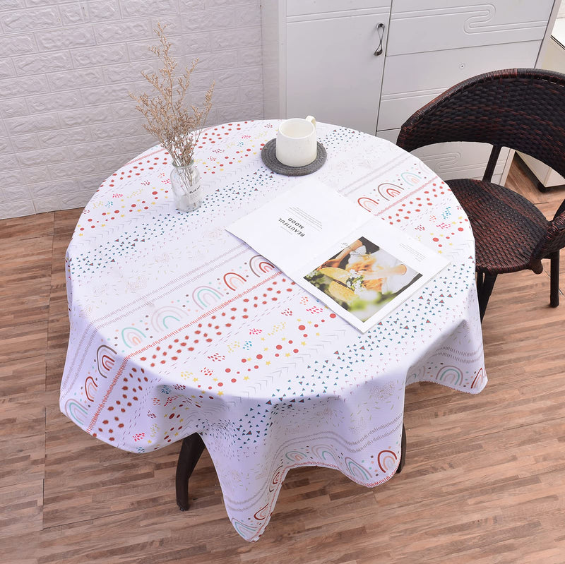 [Australia] - Splat Mat for Under High Chair/Arts/Crafts, WOMUMON Washable Spill Mat Waterproof Anti-slip Floor Protector Splash Mat, Messy Mat and Table Cloth W Rainbow 