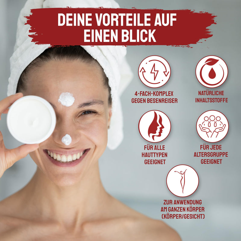 [Australia] - NEW! Active algae ointment against spider veins - 200 ml jar vein ointment with arnica and vitamin C - for removing veins yourself - made in Austria 