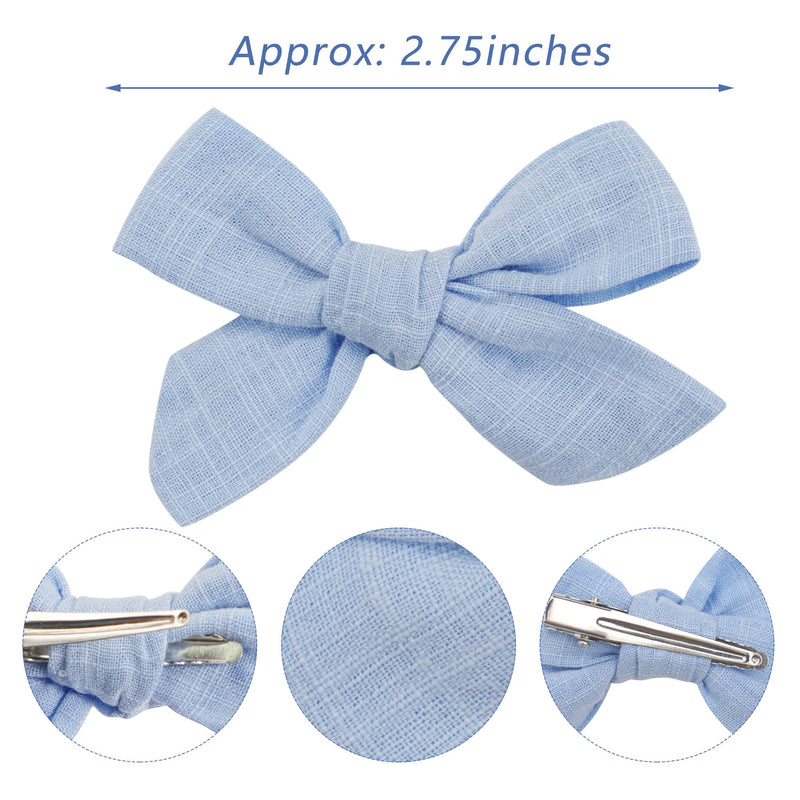 CÉLLOT 40 Pieces Girls Hair Bows Linen Fabric Bows Alligator Clips Hair Accessories for Little Girls Toddlers Kids and Teens Style-A