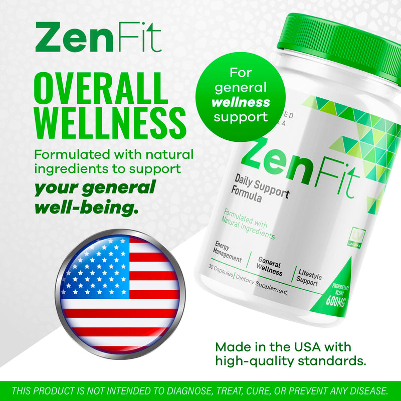 (2 Pack) Zenfit Capsules, Zenfit Supplement, Zenfit Pills, Zenfit Natural Supplements, ZenFit, Zenfit Advanced Formula, 60 Capsules for 2 Months 30 Count (Pack of 2)