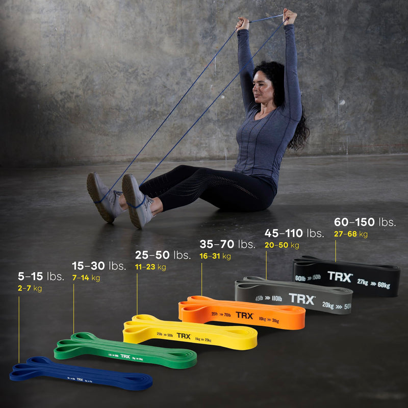 [Australia] - TRX Training Strength Band Set, Full-Body Resistance Bands for Home and Gym Use, Resistance Bands for Working Out 5 lbs - 15 lbs 