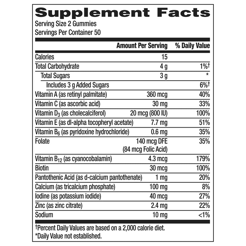 Centrum MultiGummies for Women 18 and Over, 100 Count | Contains Vitamin D3, B Vitamins and Antioxidant Vitamins C and E, Gluten Free, Non-GMO Ingredients, GLP-1 Support Fruit 100 Count (Pack of 1)