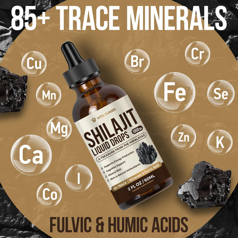 [Australia] - Himalayan Shilajit Liquid Drops ‚Äì 1000mg Energy & Immunity Support with 85+ Trace Minerals & Fulvic Acid ‚Äì Strength, Vitality Supplement for Men & Women ‚Äì 30-Day Supply 
