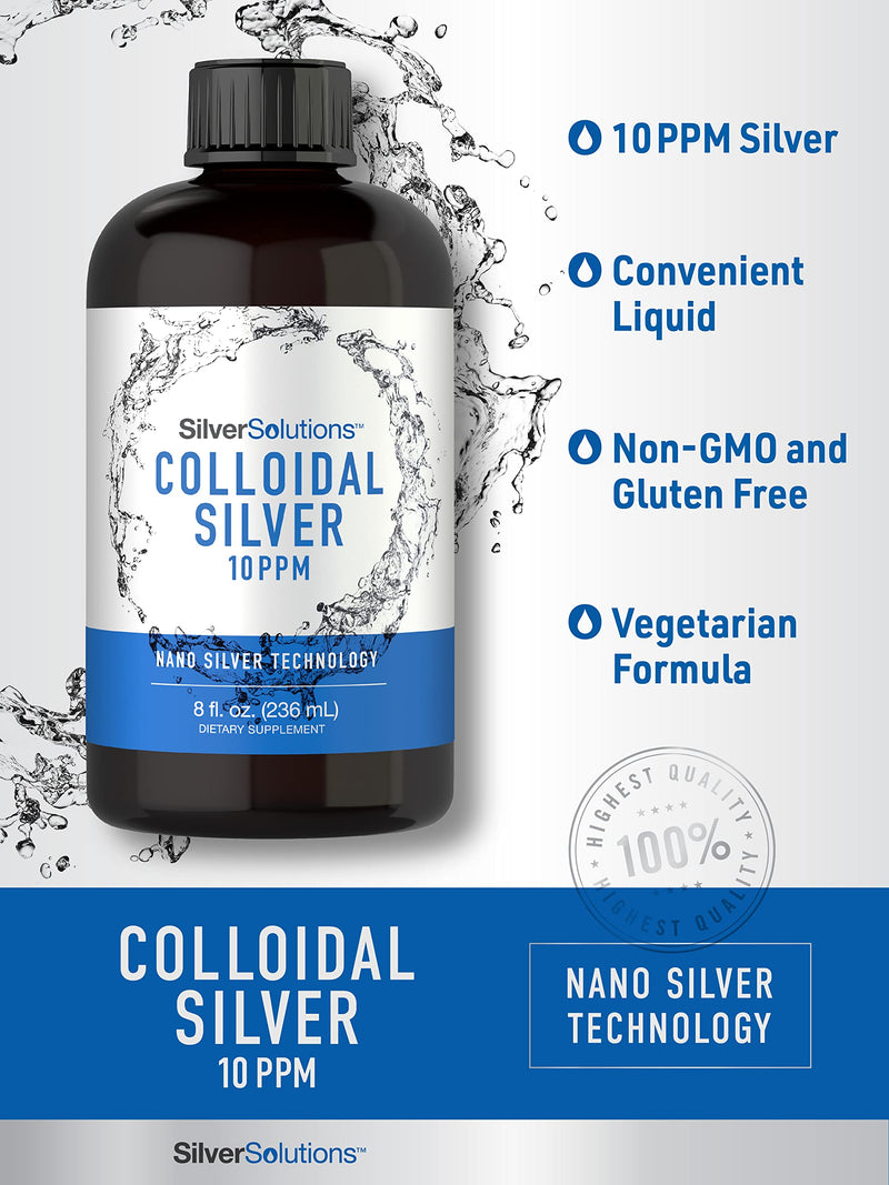[Australia] - Carlyle Colloidal Silver | 10 PPM | 8 oz (236 mL) | Nano Silver Technology | Vegetarian, Non-GMO, & Gluten Free Supplement | Silver Solutions Unflavored 8 Fl Oz (Pack of 1) 