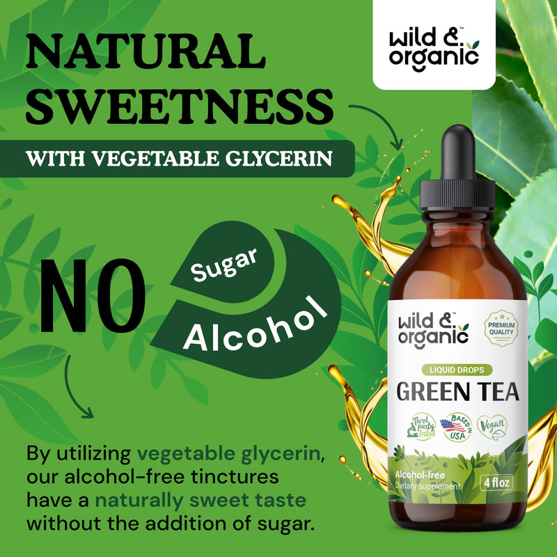 [Australia] - Green Tea Extract Drops - Organic Green Tea Liquid Supplement - Camellia Sinensis Tincture - Vegan, Alcohol Free - 4 fl oz 4 Fl Oz (Pack of 1) 